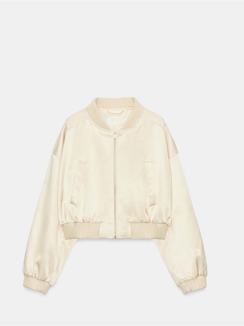 ZARA CROPPED SATIN BOMBER JACKET